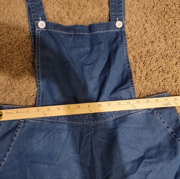 American Apparel Blue Denim Wide Leg Overalls,  sz XL - Picture 12 of 16